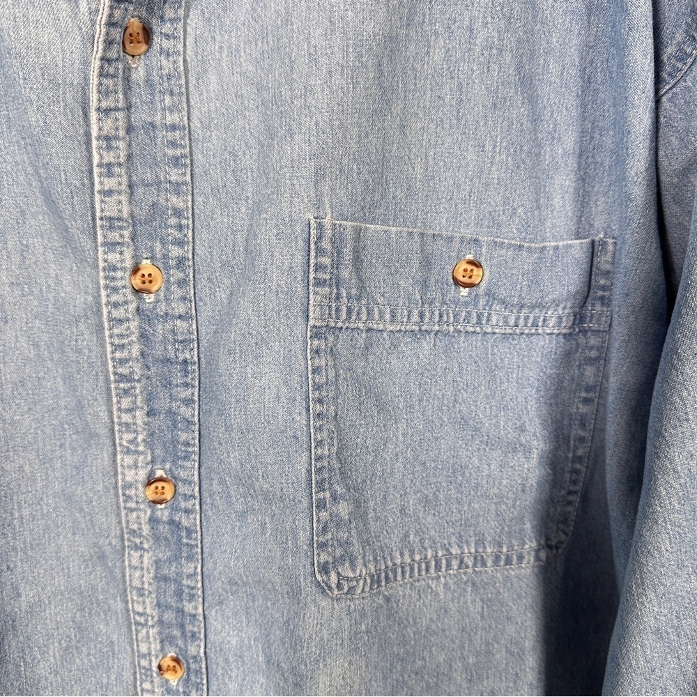 Blitzz Studios Denim Shirt, Flintstones Back Embroidery (L) Light Wash, Retro - Picture 8 of 9